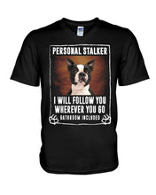 Load image into Gallery viewer, Boston Terrier Personal Stalker St. Patrick's Day Printed Mug Guys V-Neck