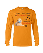 Load image into Gallery viewer, A Woman Can't Survive On Self-quarantine Alone Also Needs Golden Doodle Unisex Long Sleeve