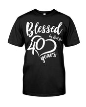 Load image into Gallery viewer, Blessed By God For 40 Years Special Custom Design Guys Tee