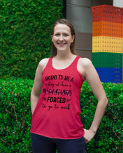 Load image into Gallery viewer, Born To Be A Stay At Home Mamasaurus Forced To Go To Work Ladies Flowy Tank