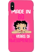 Load image into Gallery viewer, Black Phone Case Made In 80 40 Years In Awesomeness For Friends Phone case