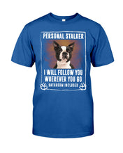 Load image into Gallery viewer, Boston Terrier Personal Stalker St. Patrick's Day Printed Mug Guys Tee