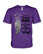 Load image into Gallery viewer, A Granddaughter To A Grandpa With Wings Handheld Gift For Granddaughter Guys V-Neck