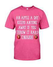 Load image into Gallery viewer, An Apple A Day Keeps Anyone Away Special Custom Design Guys Tee