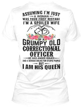 Load image into Gallery viewer, Assuming I'm Just Woman - I'm A Spoiled Wife Of A Grumpy Old Correctional Officer Ladies V-Neck