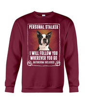 Load image into Gallery viewer, Boston Terrier Personal Stalker St. Patrick's Day Printed Mug Sweatshirt