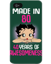 Load image into Gallery viewer, Black Phone Case Made In 80 40 Years In Awesomeness For Friends Phone case