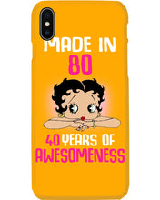Load image into Gallery viewer, Black Phone Case Made In 80 40 Years In Awesomeness For Friends Phone case