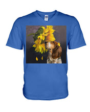Load image into Gallery viewer, Basset Hound With Sunflower Special Custom Design For Dog Lovers Guys V-Neck
