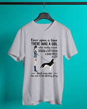 Load image into Gallery viewer, A Girl Really Loved Dogs And Tattoos Unique Custom Design Guys V-Neck
