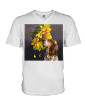 Load image into Gallery viewer, Basset Hound With Sunflower Special Custom Design For Dog Lovers Guys V-Neck
