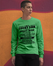 Load image into Gallery viewer, A Lucky Son Of A Crazy Mom Gift For Mom Unisex Long Sleeve