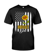 Load image into Gallery viewer, American Flag Sunflower Augustt Girl Trending For Birthday Gift Guys Tee