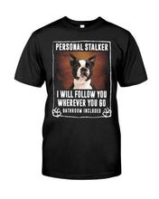 Load image into Gallery viewer, Boston Terrier Personal Stalker St. Patrick's Day Printed Mug Guys Tee