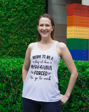 Load image into Gallery viewer, Born To Be A Stay At Home Mamasaurus Forced To Go To Work Ladies Flowy Tank