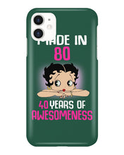 Load image into Gallery viewer, Black Phone Case Made In 80 40 Years In Awesomeness For Friends Phone case