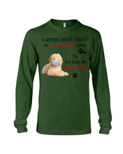 Load image into Gallery viewer, A Woman Can't Survive On Self-quarantine Alone Also Needs Golden Doodle Unisex Long Sleeve