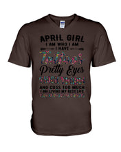 Load image into Gallery viewer, April Girl Has Tattoos Pretty Eyes Thick Thighs For Birthday Gift Guys V-Neck