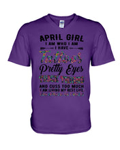Load image into Gallery viewer, April Girl Has Tattoos Pretty Eyes Thick Thighs For Birthday Gift Guys V-Neck