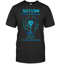 Load image into Gallery viewer, Autism Is Not A Disease It's Borderline Genius Special Custom Design Guys Tee