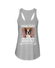 Load image into Gallery viewer, Boston Terrier Personal Stalker St. Patrick's Day Printed Mug Ladies Flowy Tank