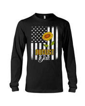 Load image into Gallery viewer, American Flag Sunflower Augustt Girl Trending For Birthday Gift Unisex Long Sleeve