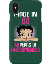 Load image into Gallery viewer, Black Phone Case Made In 80 40 Years In Awesomeness For Friends Phone case