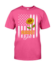 Load image into Gallery viewer, American Flag Sunflower Augustt Girl Trending For Birthday Gift Guys Tee