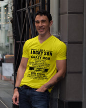 Load image into Gallery viewer, A Lucky Son Of A Crazy Mom Gift For Mom Guys V-Neck