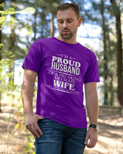 Load image into Gallery viewer, A Proud Husband Of A Freaking Awesome Wife Gift For Family Guys Tee