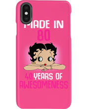 Load image into Gallery viewer, Black Phone Case Made In 80 40 Years In Awesomeness For Friends Phone case