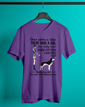 Load image into Gallery viewer, A Girl Really Loved Dogs And Tattoos Unique Custom Design Guys V-Neck
