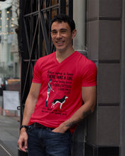 Load image into Gallery viewer, A Girl Really Loved Dogs And Tattoos Unique Custom Design Guys V-Neck