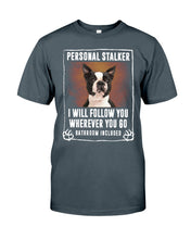 Load image into Gallery viewer, Boston Terrier Personal Stalker St. Patrick's Day Printed Mug Guys Tee