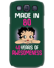 Load image into Gallery viewer, Black Phone Case Made In 80 40 Years In Awesomeness For Friends Phone case