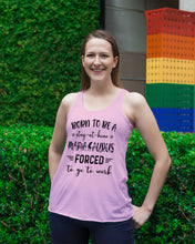 Load image into Gallery viewer, Born To Be A Stay At Home Mamasaurus Forced To Go To Work Ladies Flowy Tank