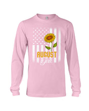Load image into Gallery viewer, American Flag Sunflower Augustt Girl Trending For Birthday Gift Unisex Long Sleeve