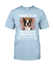 Load image into Gallery viewer, Boston Terrier Personal Stalker St. Patrick's Day Printed Mug Guys Tee