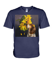 Load image into Gallery viewer, Basset Hound With Sunflower Special Custom Design For Dog Lovers Guys V-Neck