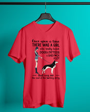 Load image into Gallery viewer, A Girl Really Loved Dogs And Tattoos Unique Custom Design Guys V-Neck