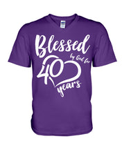 Load image into Gallery viewer, Blessed By God For 40 Years Special Custom Design Guys V-Neck