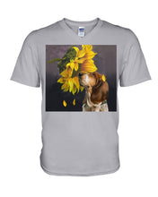 Load image into Gallery viewer, Basset Hound With Sunflower Special Custom Design For Dog Lovers Guys V-Neck
