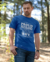 Load image into Gallery viewer, A Proud Husband Of A Freaking Awesome Wife Gift For Family Guys Tee
