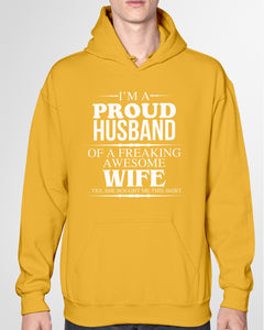 A Proud Husband Of A Freaking Awesome Wife Gift For Family Hoodie