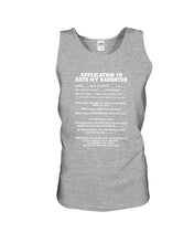 Load image into Gallery viewer, Application To Date My Daughter Funny Gifts Unisex Tank Top
