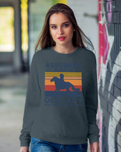 Load image into Gallery viewer, Assuming I'm Just An Old LAdy Was Your First Mistake Retro Vintage Sweatshirt
