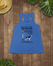 Load image into Gallery viewer, A Girl Really Loved Dogs And Tattoos  Unique Custom Design Ladies Flowy Tank
