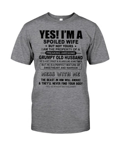 A Spoiled Wife Of An Awesome Grumpy Old Husband Trending Guys Tee