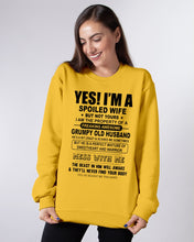 Load image into Gallery viewer, A Spoiled Wife Of An Awesome Grumpy Old Husband Trending Sweatshirt
