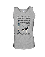 Load image into Gallery viewer, A Girl Really Loved Dogs And Tattoos  Unique Custom Design Unisex Tank Top
